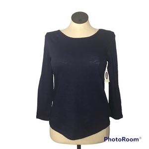 NWT Old Navy Women's Blue Long Sleeve T-Shirt Size Small 100% Cotton Blouse
